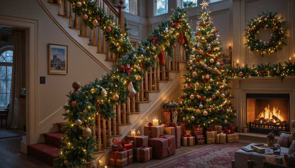 Step Into the Holidays: Stunning Christmas Staircase Decoration Ideas to Elevate Your Festive Spirit
