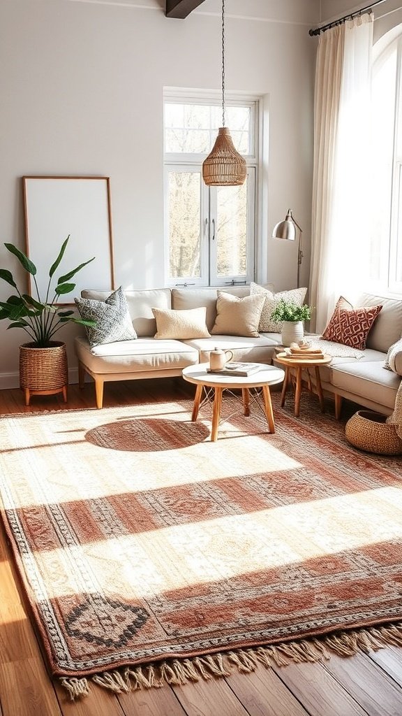 Use Large-Scale Area Rugs