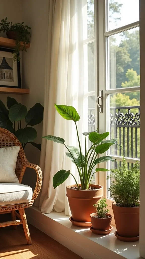 Try a “two-pot rule” to prevent clutter in a small balcony makeover