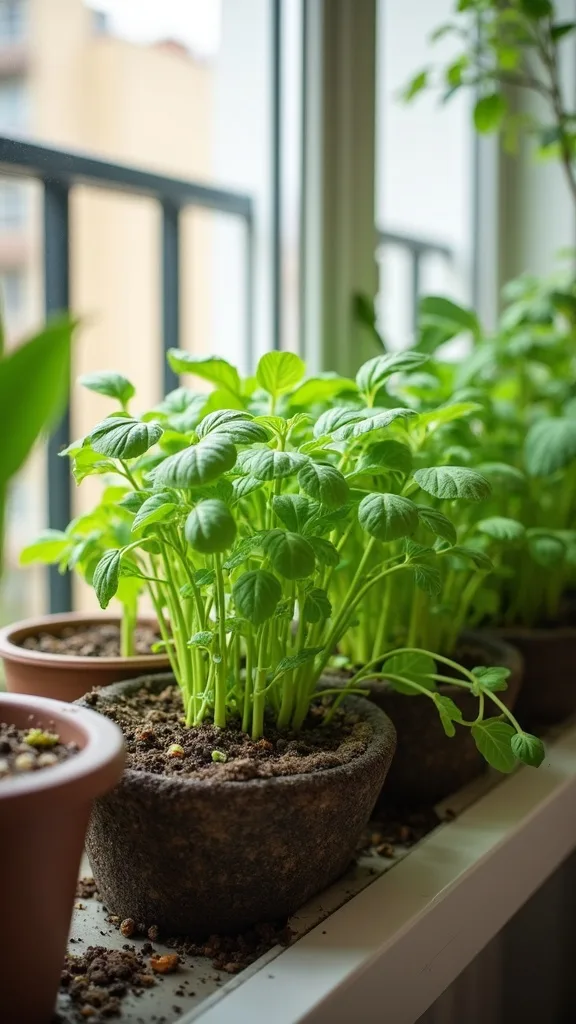 Create a herb rail for a practical apartment balcony garden