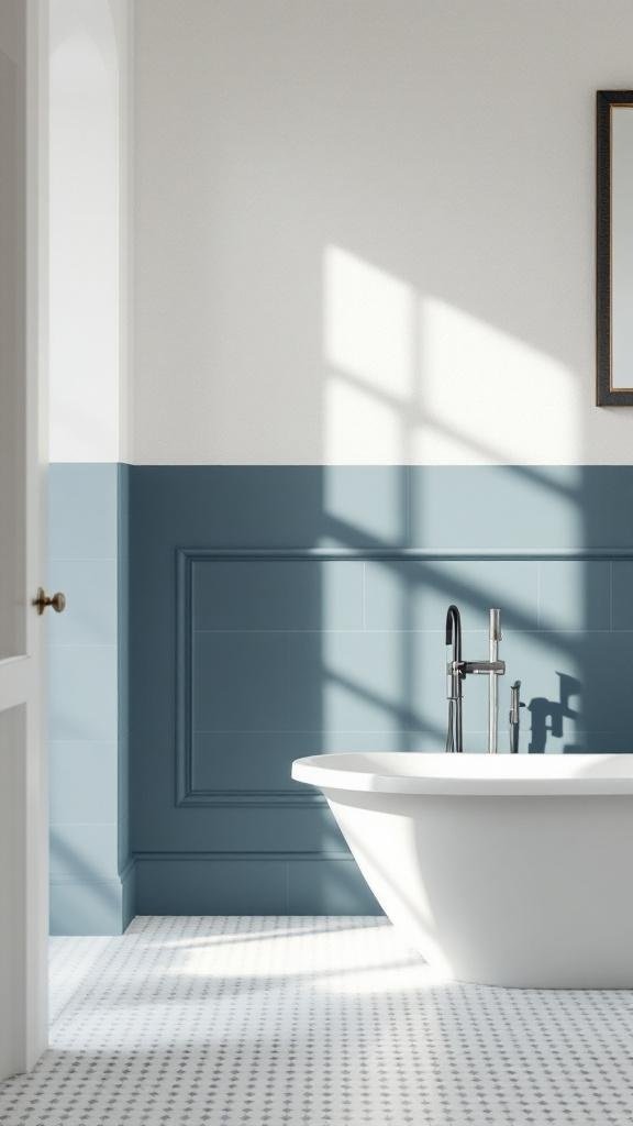 Two-Tone Wainscot: Tile Half Wall + Paint Above