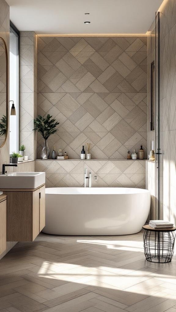 Diagonal Lay for Standard Tile to Make the Room Feel Wider