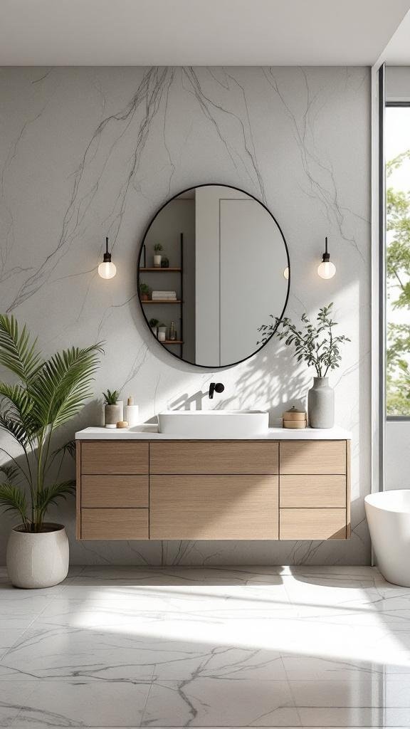 Counter-to-Ceiling Vanity Splash for a Built-In Look
