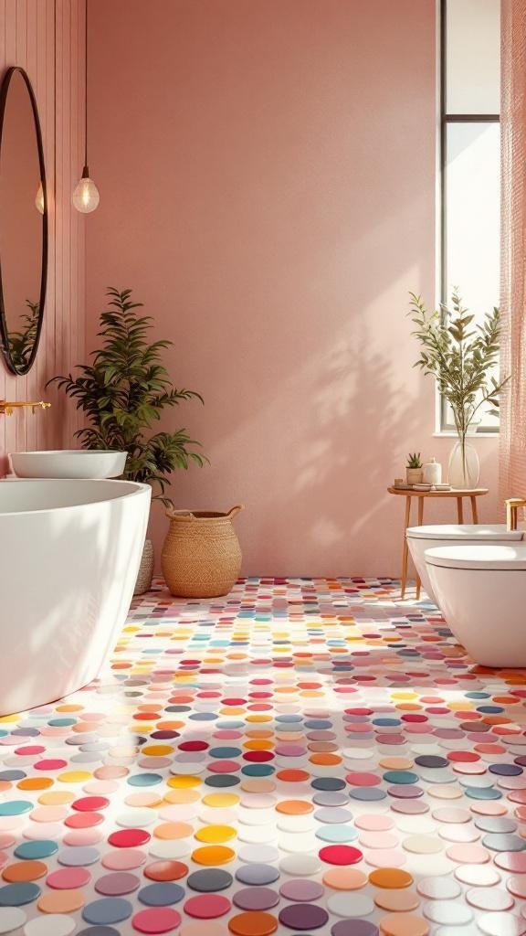 Colorful Penny Rounds for a Playful, Slip-Friendly Floor