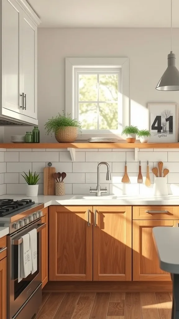 Add Open Shelving (Just One Section) for Airy Spring Vibes