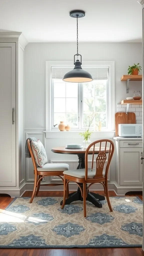 Refresh Your Dining Nook with Chair Cushions and a Washable Rug