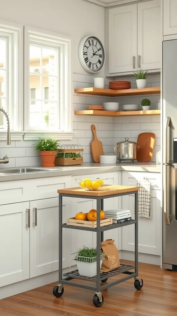 Add a Rolling Cart for Extra Storage and a Styled Moment