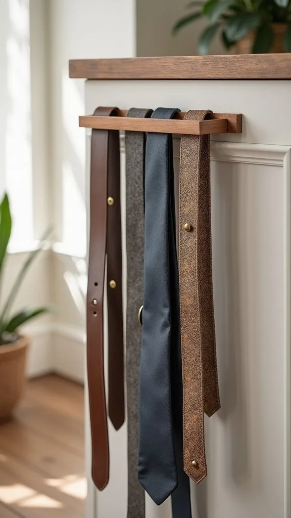 Hang a Belt and Tie Rack to Free Up Drawer Space