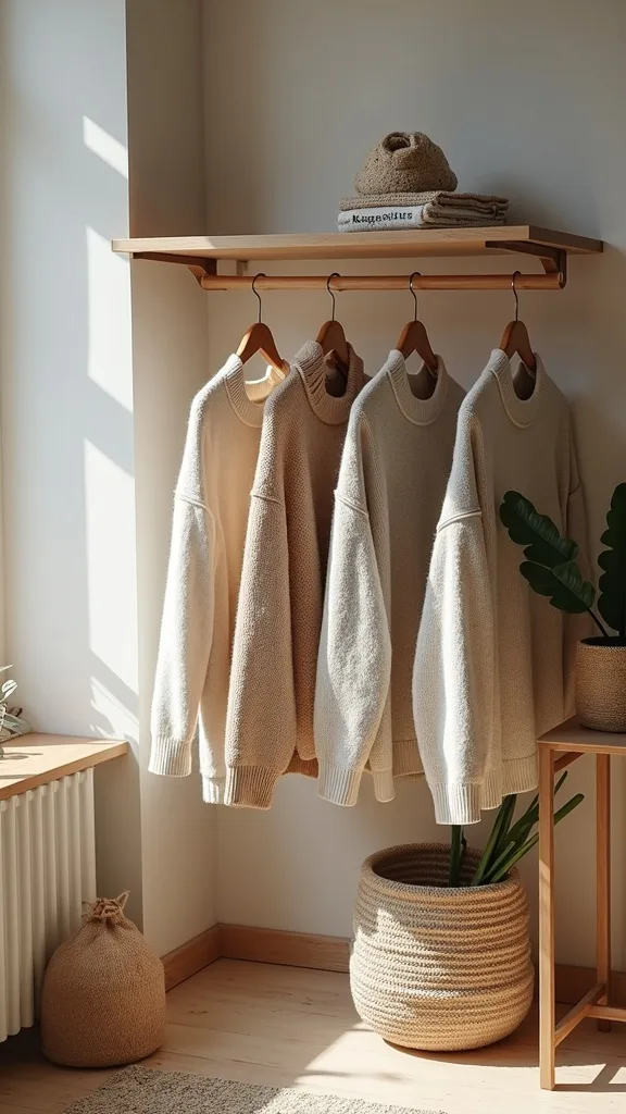 Use a Hanging Sweater Shelf for Quick Sorting (Without Folding Pressure)