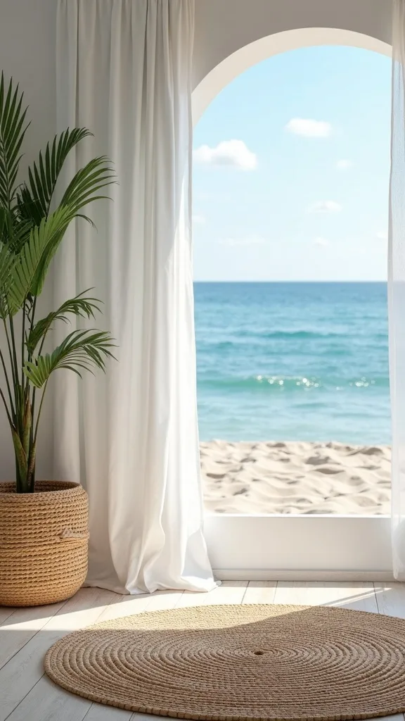 Add a woven rug that feels like bare feet on a boardwalk