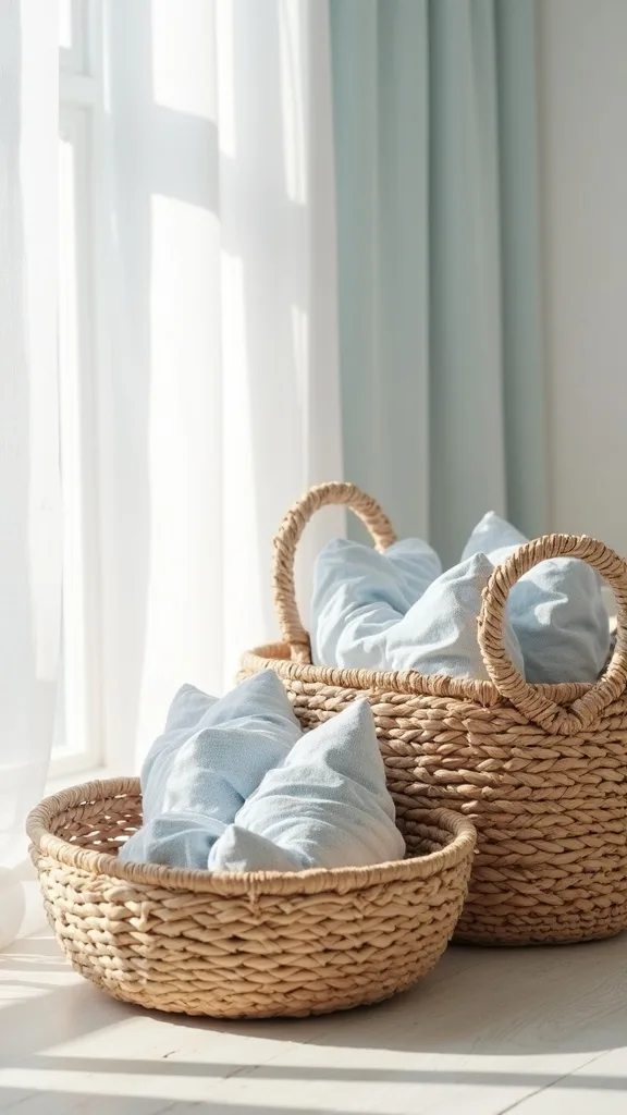 Use baskets for storage that doubles as decor