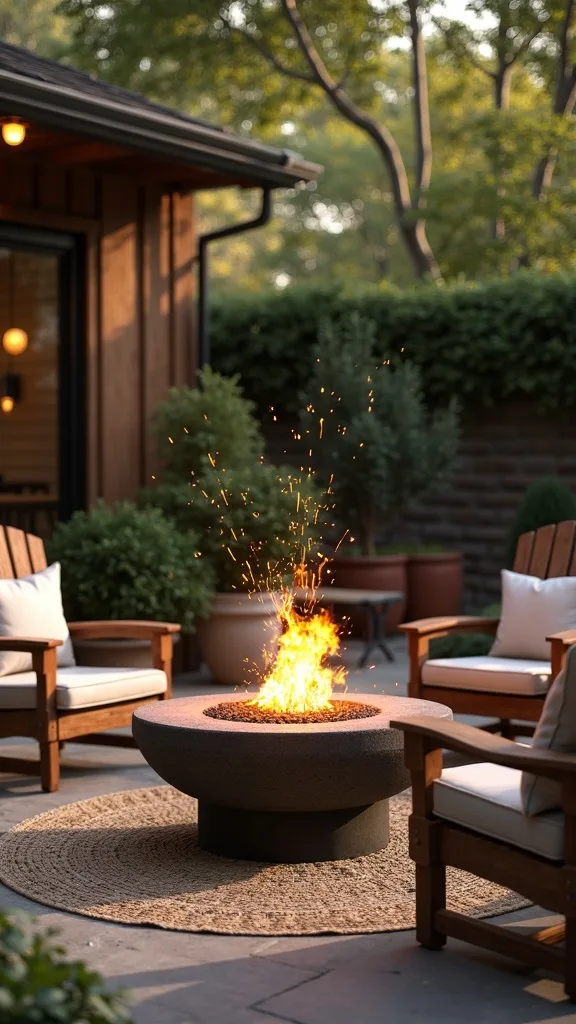 Use a Fire Pit Spark Screen and a Safe “No-Trip” Seating Distance