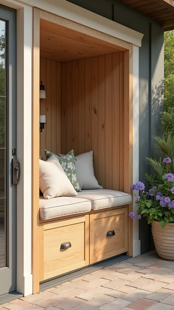 Add a Wood Storage Nook That Doubles as Decor