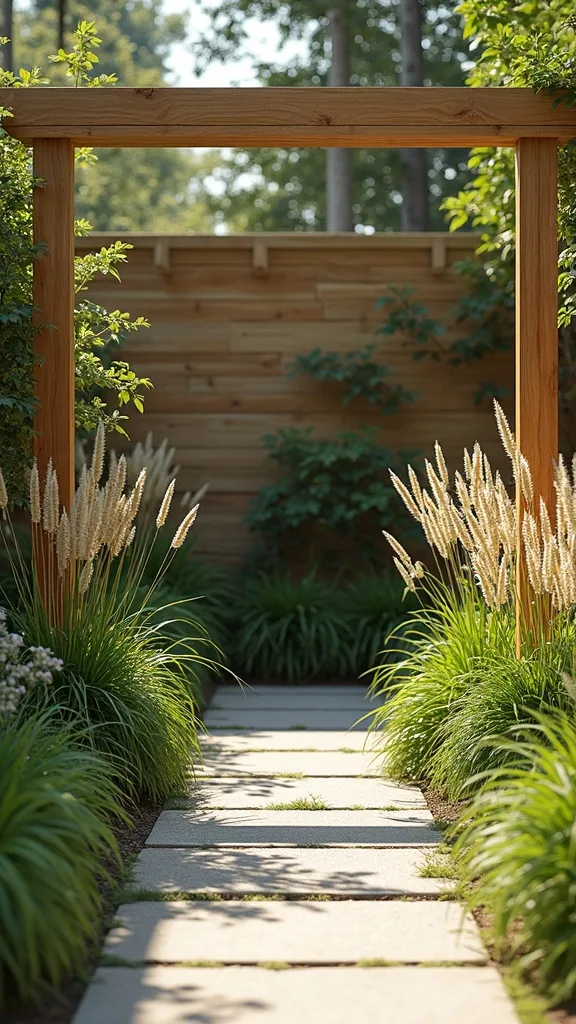 Add Privacy with Tall Grasses and a Simple Trellis Backdrop