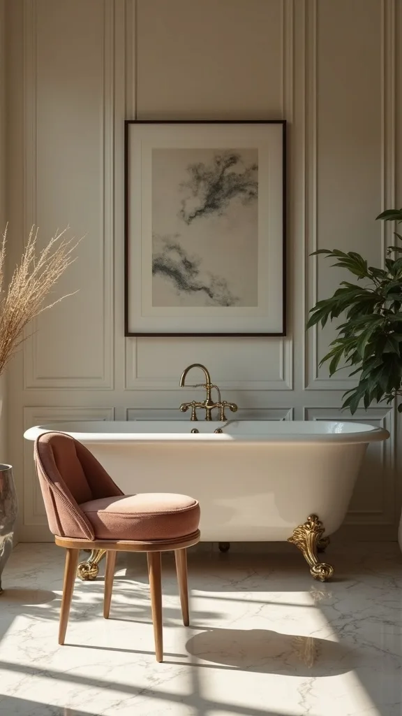 A Vintage-Inspired Clawfoot Moment with Modern Restraint