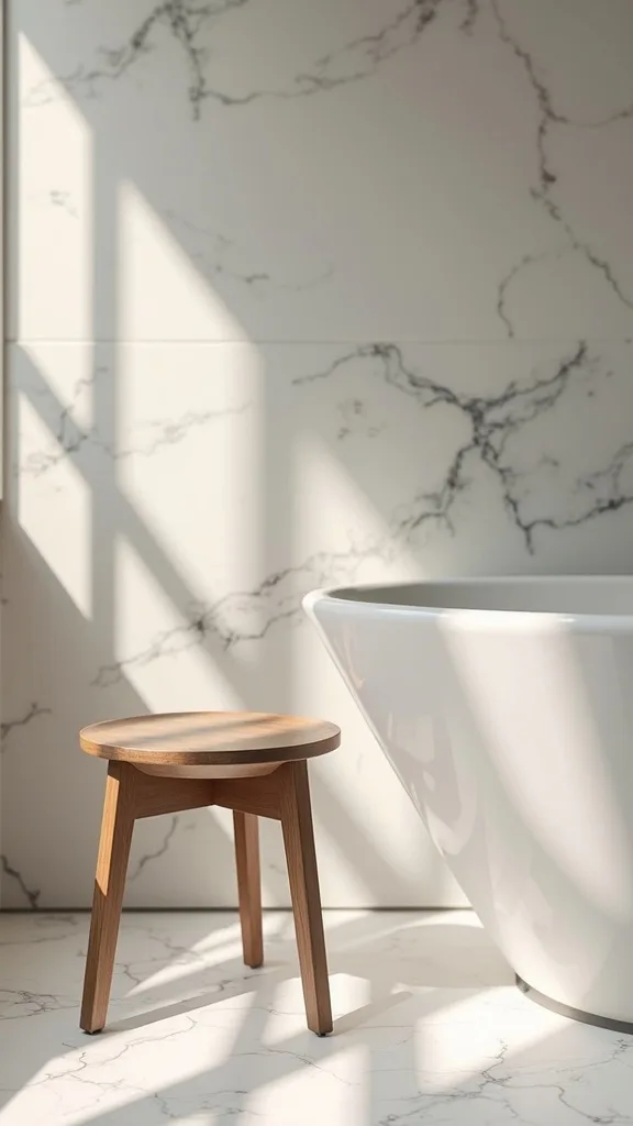 A Slim Bath Stool That Works Like a Butler