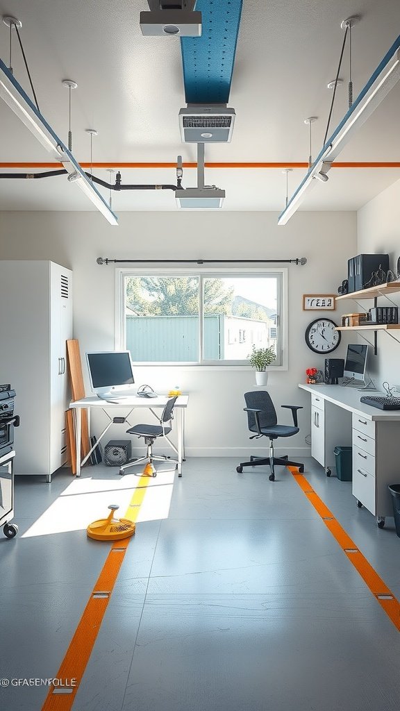 Zone your garage office with painter’s tape before you move anything