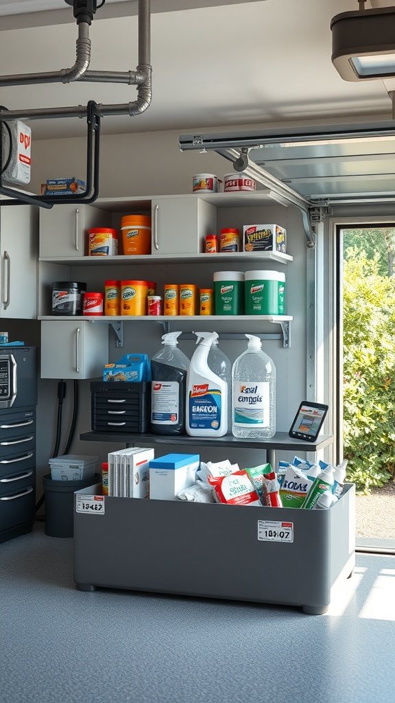 Store backup supplies in a ‘refill box’ and restock monthly