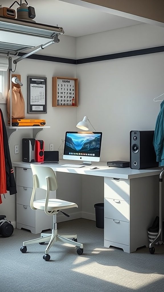 Choose a compact desk with depth, not width