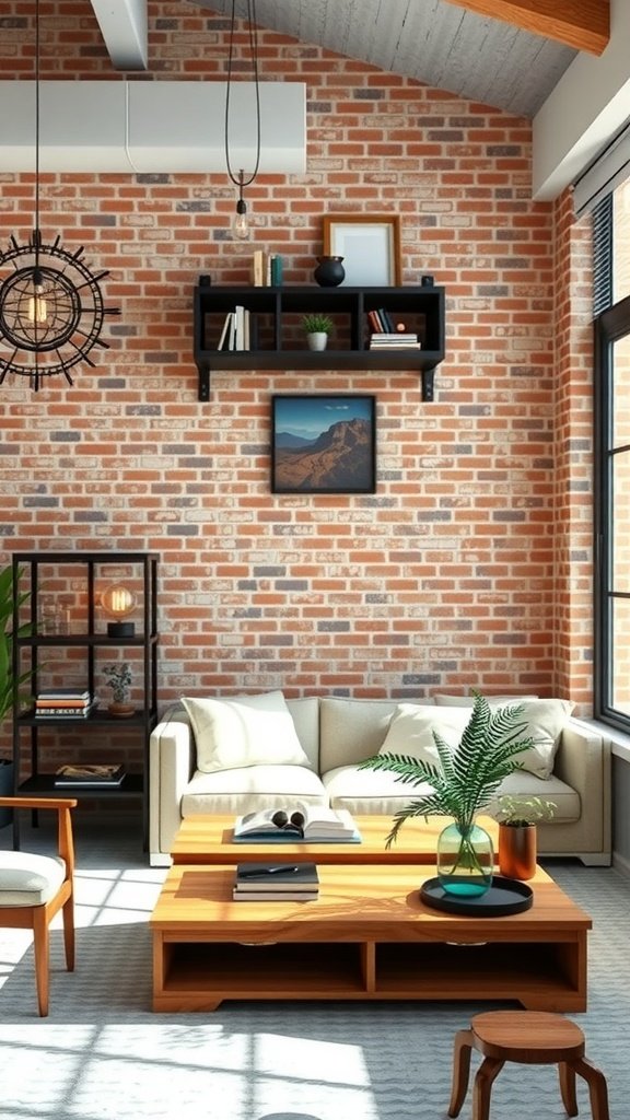 Build the Room Around a Painted Brick Feature Wall + Black Shelving