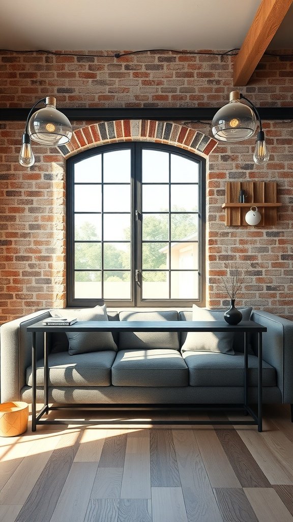 Use a Slim Black Console Table Behind the Sofa