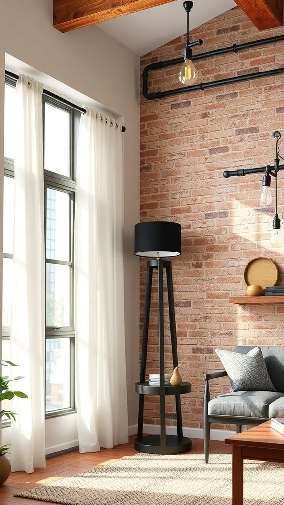 Add Factory-Style Hardware: Pipe Curtain Rods and Brackets