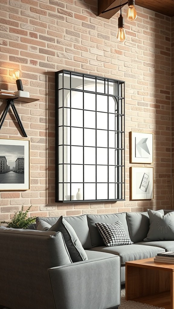 Choose a Statement Mirror with a Black Grid Frame