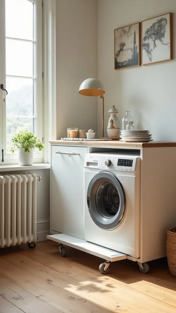 Install a Slim Rolling Cart Between Machines