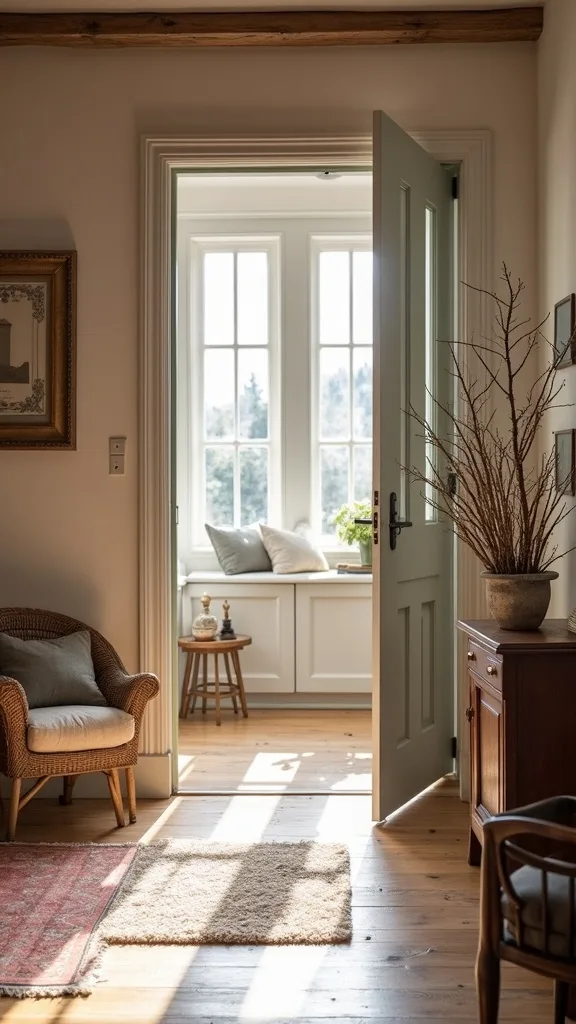 Create a soft “entry moment” if your living room opens to the front door