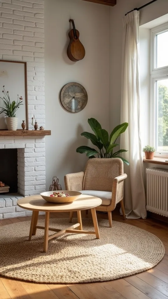 Add a jute rug for texture that hides real life