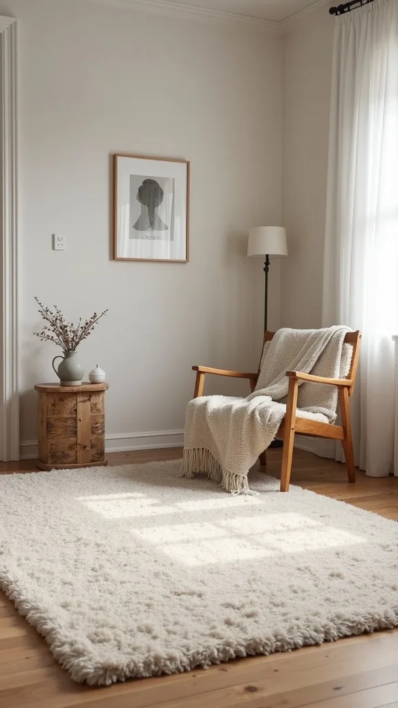 Layer a Large Wool Rug to Quiet the Whole Room