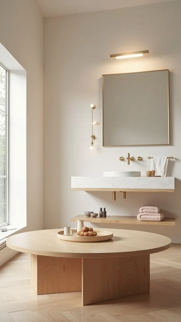 Add a Birch or Light Oak Coffee Table With Rounded Edges