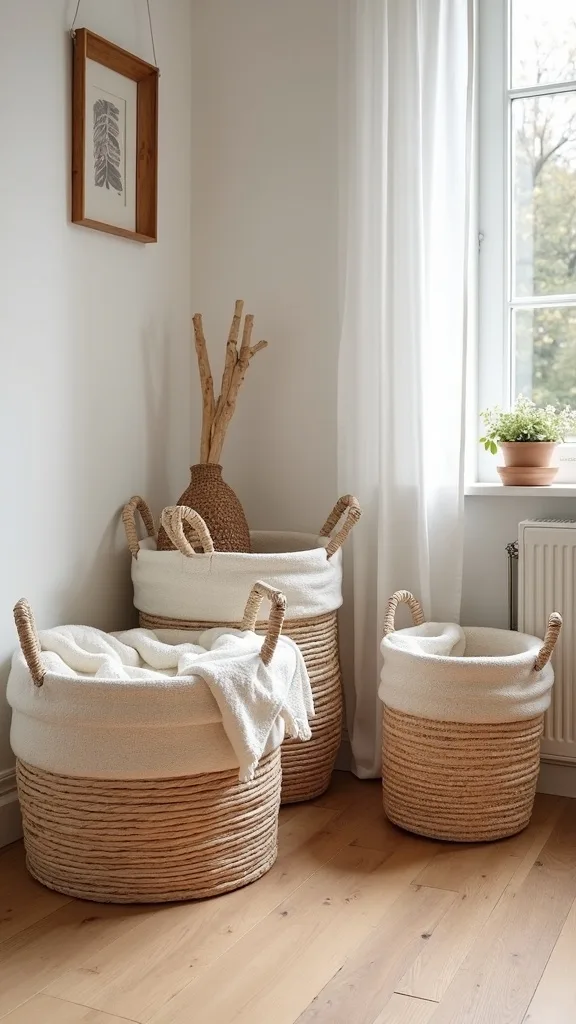 Use Baskets as Beautiful Storage (Not Plastic Bins)