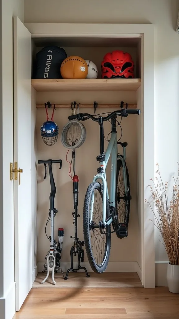 Kid-Height Helmet and Pads Zone (So Gear Actually Gets Put Away)