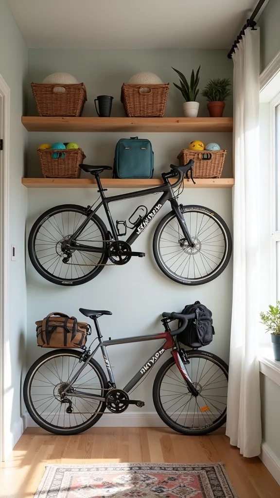 Ball Storage: Wall-Mounted Wire Basket Stack