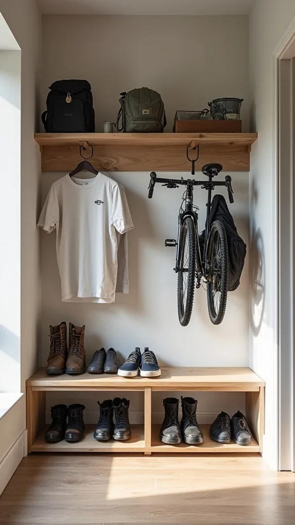 “Wet Gear” Drop Zone with a Boot Tray and Mesh Laundry Bag
