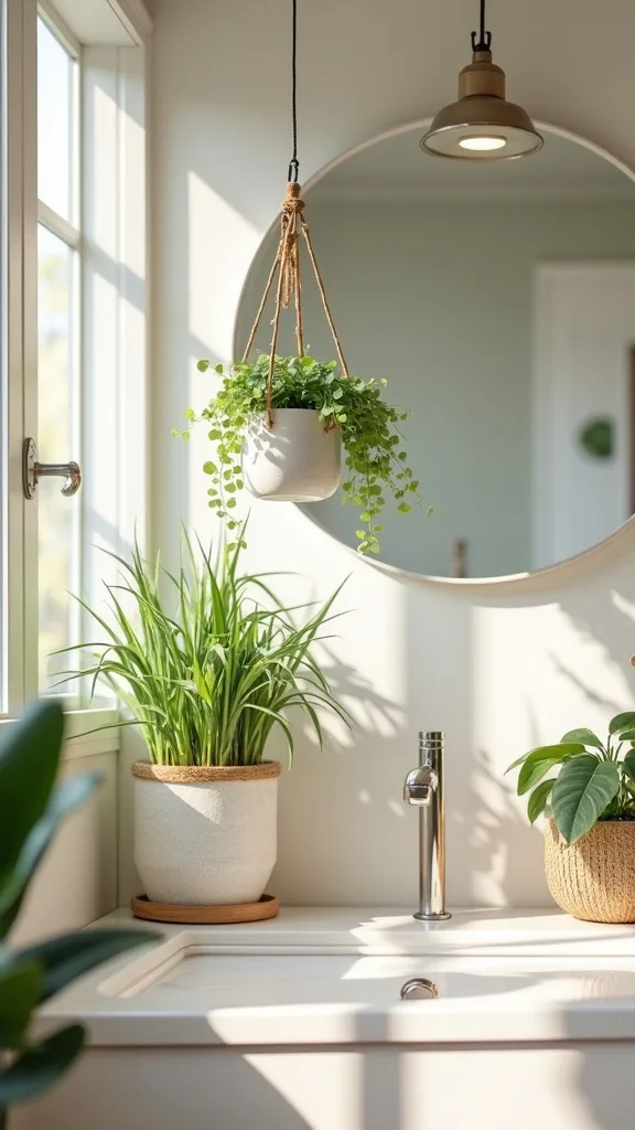 Use a Tension Rod for Hanging Plants in Rentals