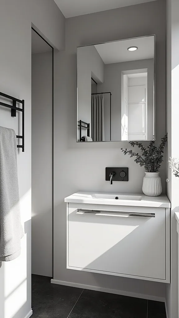 Mix chrome accessories to keep black-and-white from feeling flat