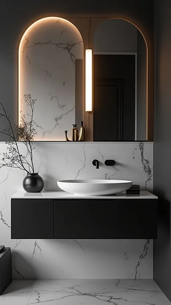 Use warm white light to keep the contrast cozy, not clinical