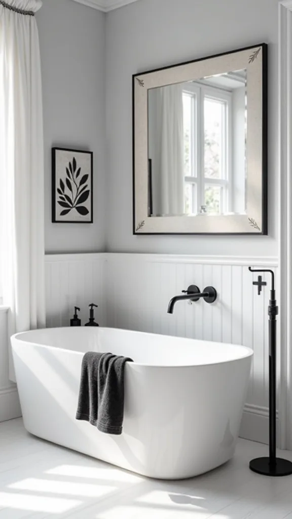 Create a “white shell” and let black details do the talking