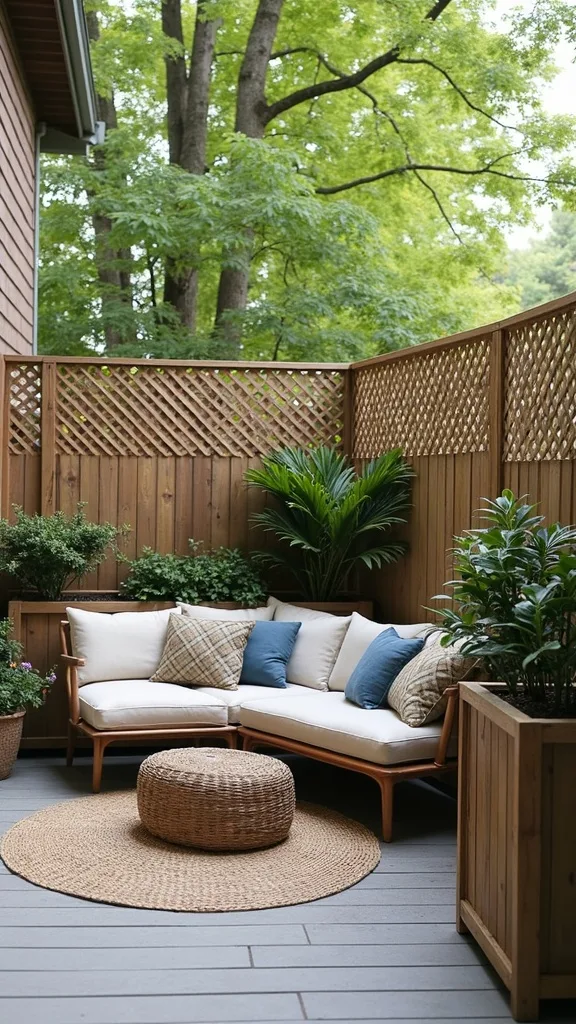 Lattice Panels with Planter Boxes (Privacy Where You Sit, Not Everywhere)