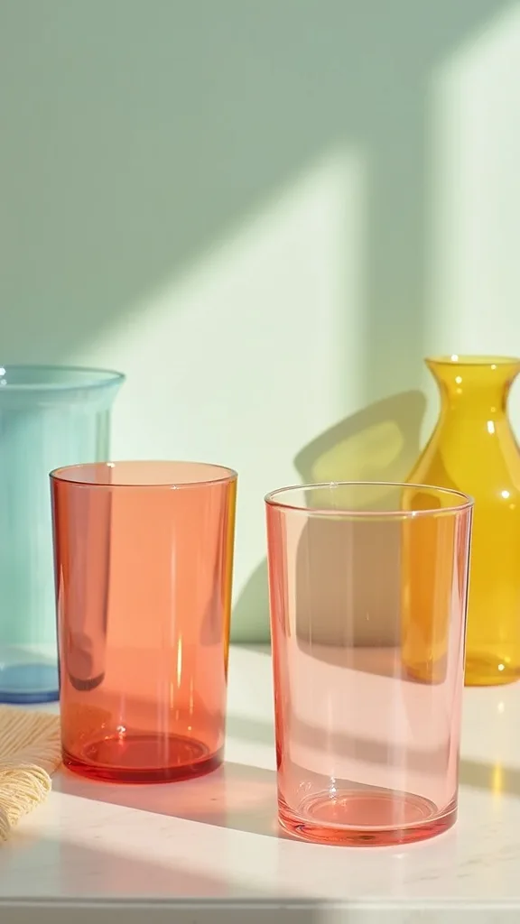 Create a “Summer Drink Corner” with Colorful Glassware