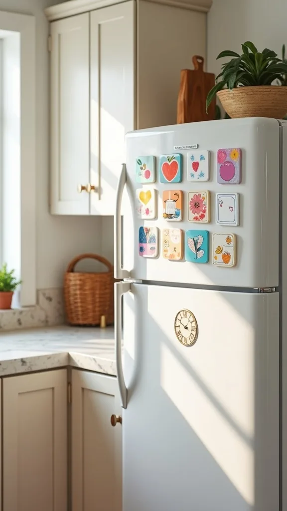 Add Color with a Magnetic Fridge “Mini Gallery” (Done Neatly)