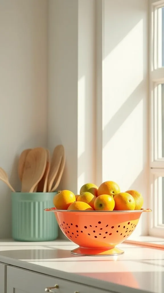 Use a Bright Colander as Counter Decor (That You’ll Still Use)