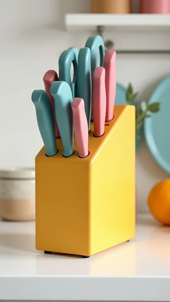 Add a Colorful Knife Block (Or Blade Guards) with Safety in Mind
