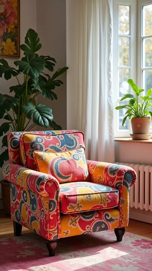 Bring in a vintage-inspired side chair to add shape and contrast