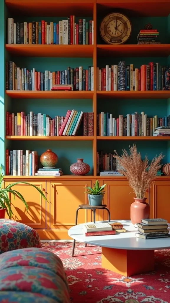 Use books as colour blocks (and actually read them later)