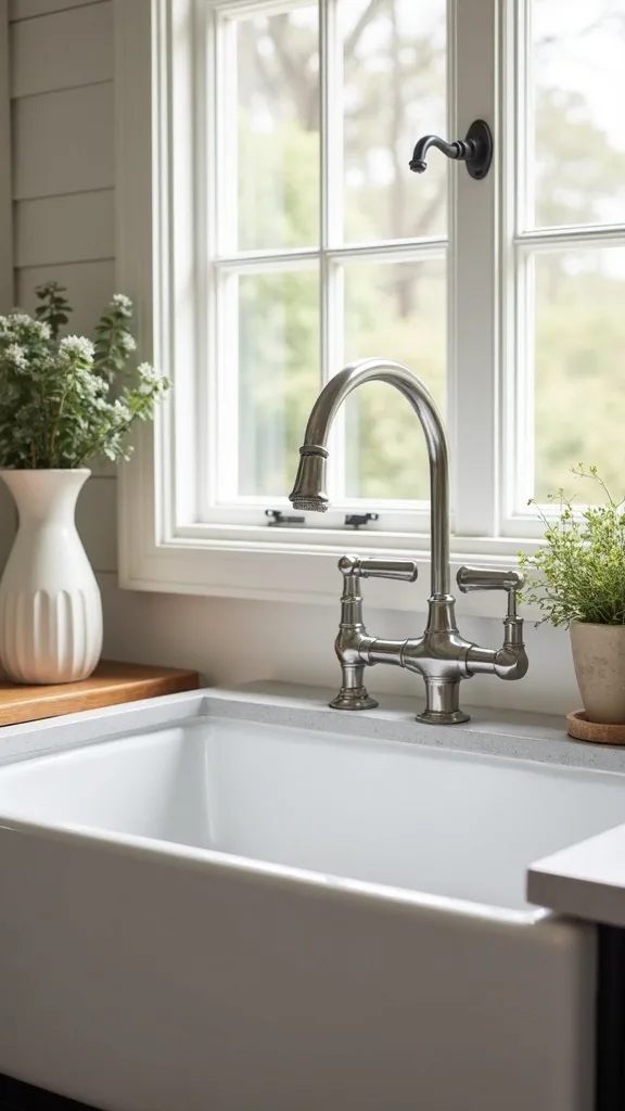 Install a Bridge Faucet for Classic Farmhouse Personality