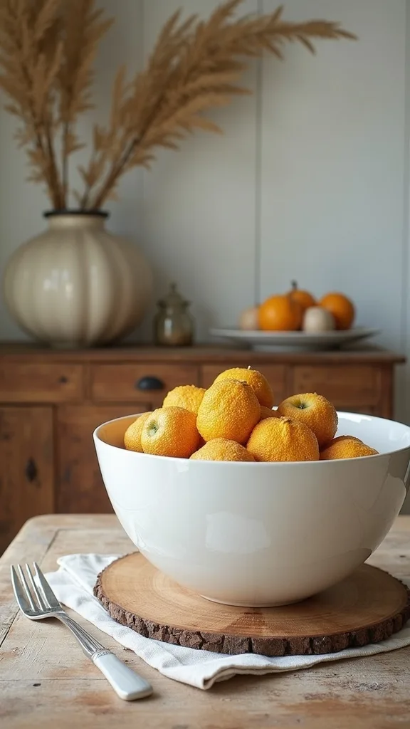 Use a Big Ceramic Bowl as Your Summer Centerpiece