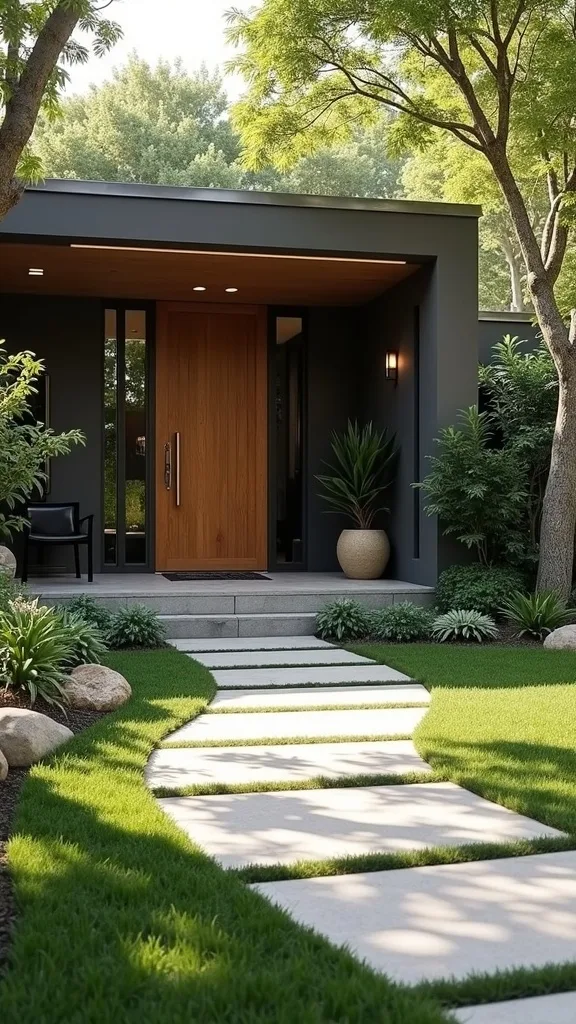 Create a curved bedline to soften a straight facade